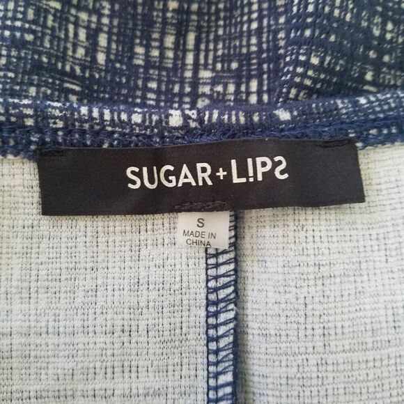 Sugar Lips Dress Sz S Square Neck Sleeveless Ruffle Hem Knee Length Tweed Patern - Picture 8 of 11